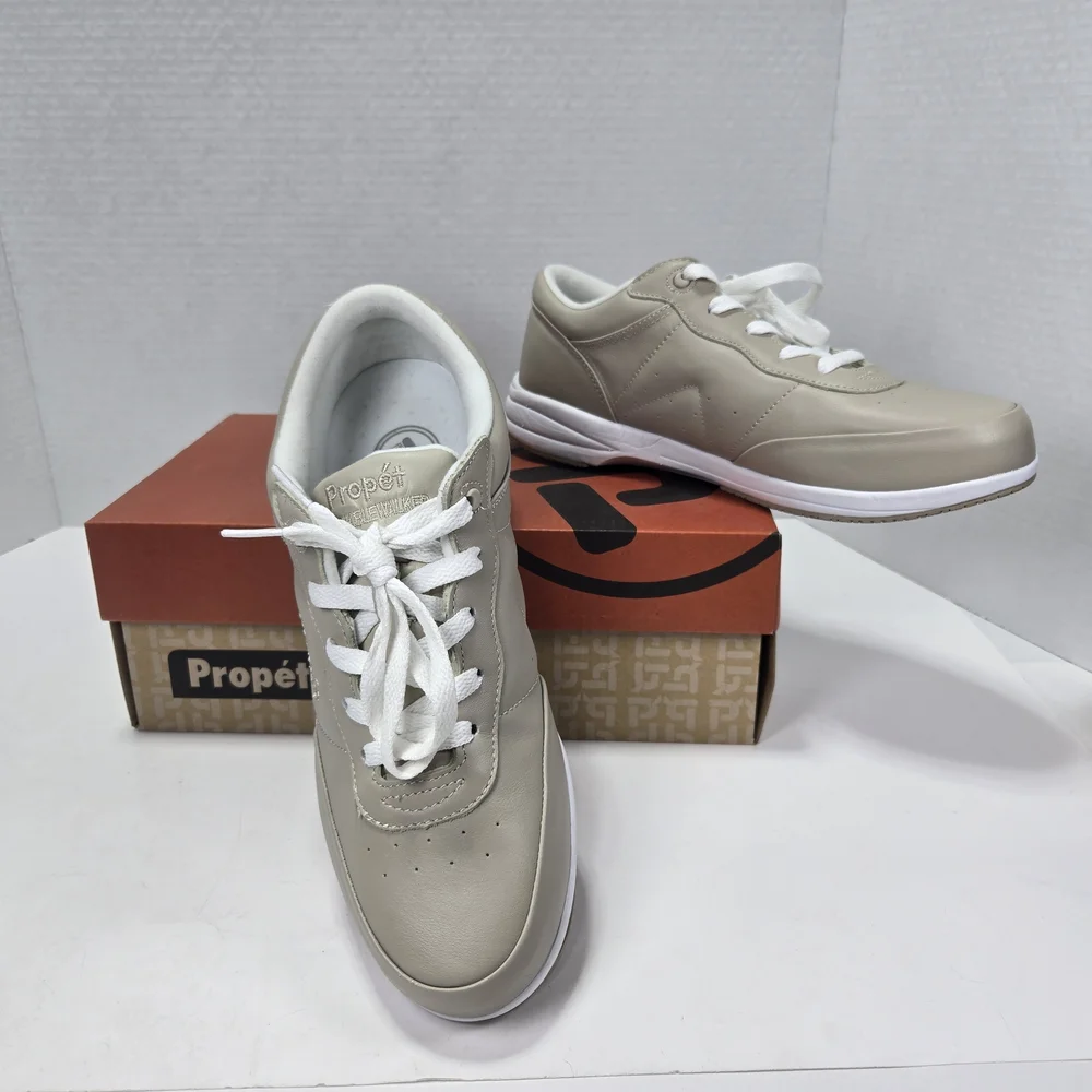 Propet Washable Walker W3840 Beige Lace-Up Comfort Sneakers Women's Size 9 Wide